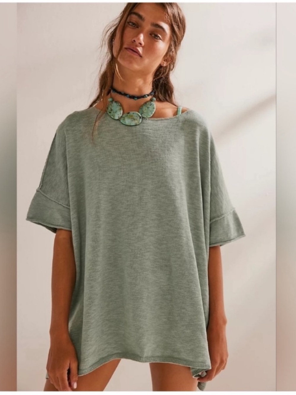 Free people beach Winnie sweater oversized tee